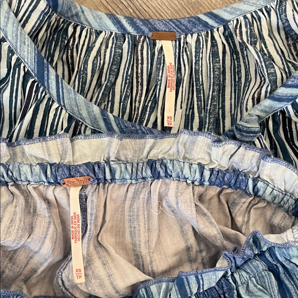 Free People Navy and White Striped Dress with Bloomer Shorts - Picture 2 of 4